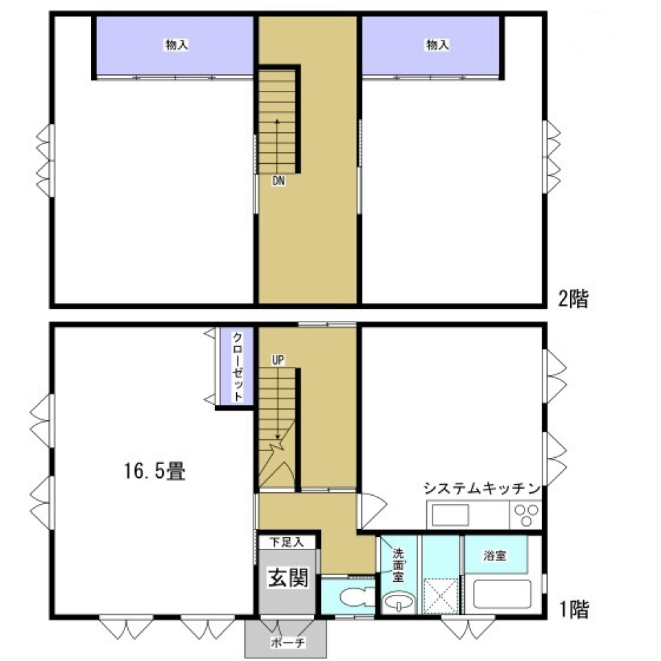 屋根裏部屋に憧れての間取り図