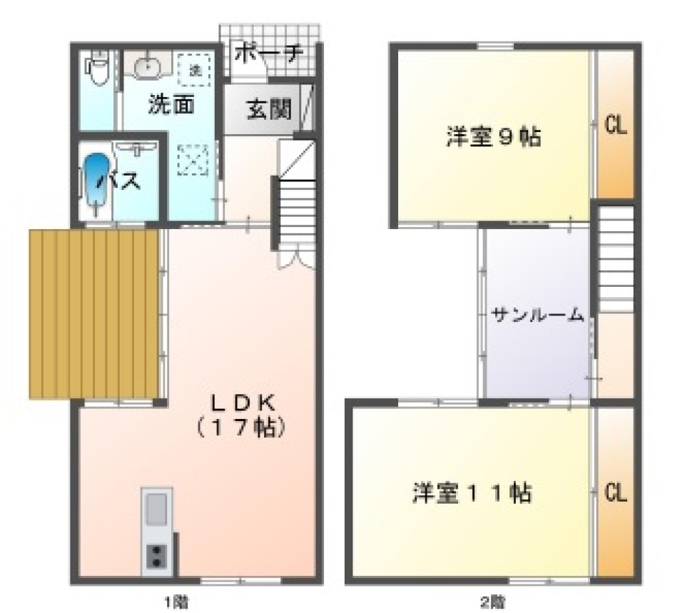 白い家の間取り図