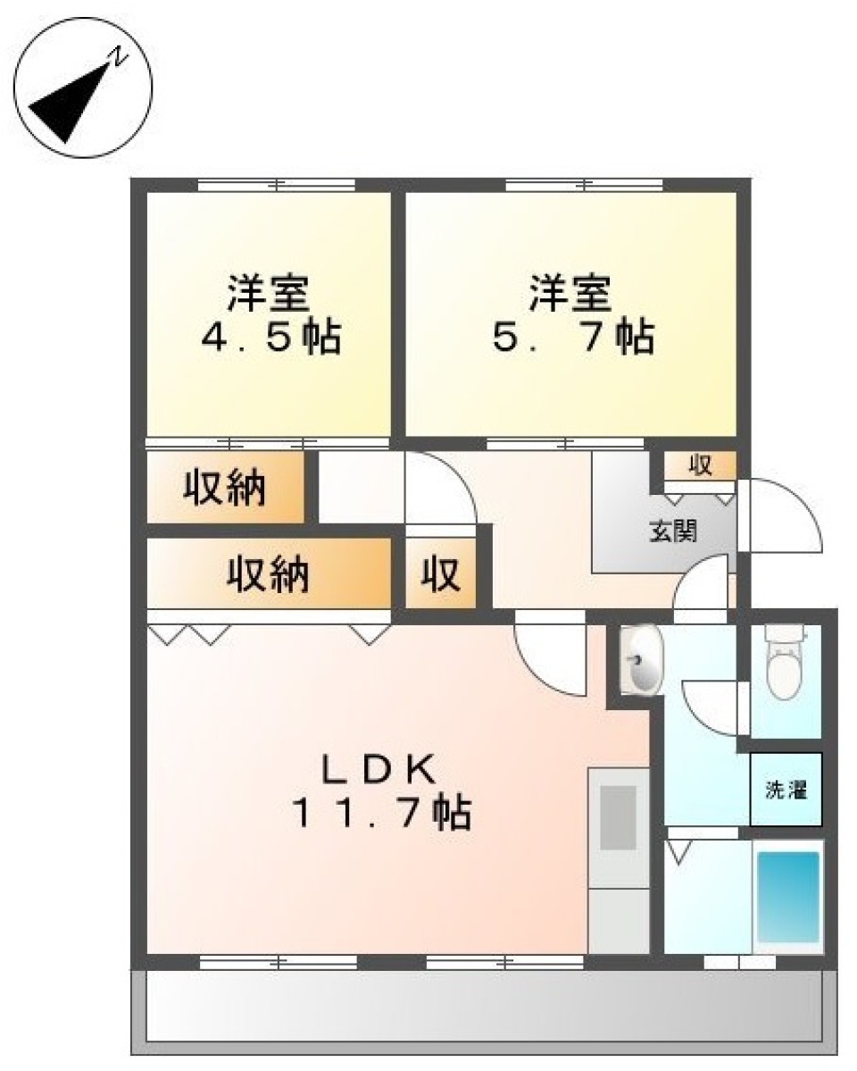 葵西の明るいお部屋の間取り図