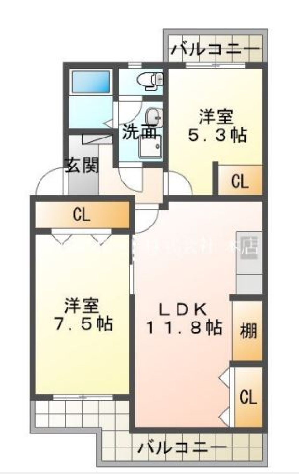 カフェ風！？高丘ヴィンテージスタイルマンションの間取り図