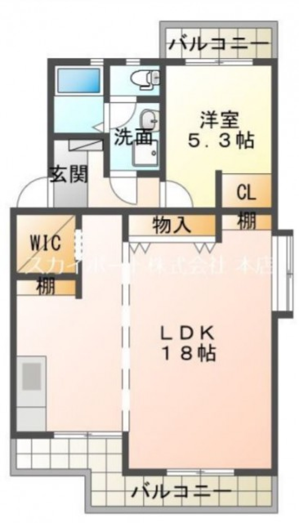 リビング広っ！角部屋マンション。の間取り図