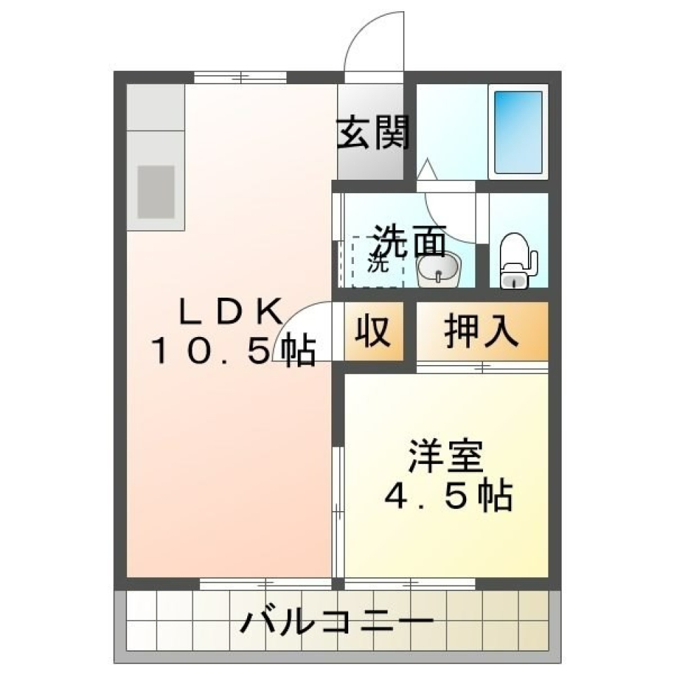 レトロな雰囲気の間取り図