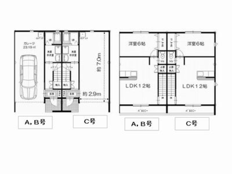 ガレージに宿る男のロマン。の間取り図