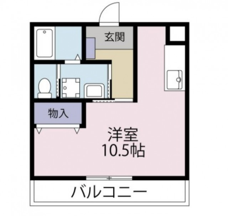 駅まで徒歩で行けるワンルーム！の間取り図