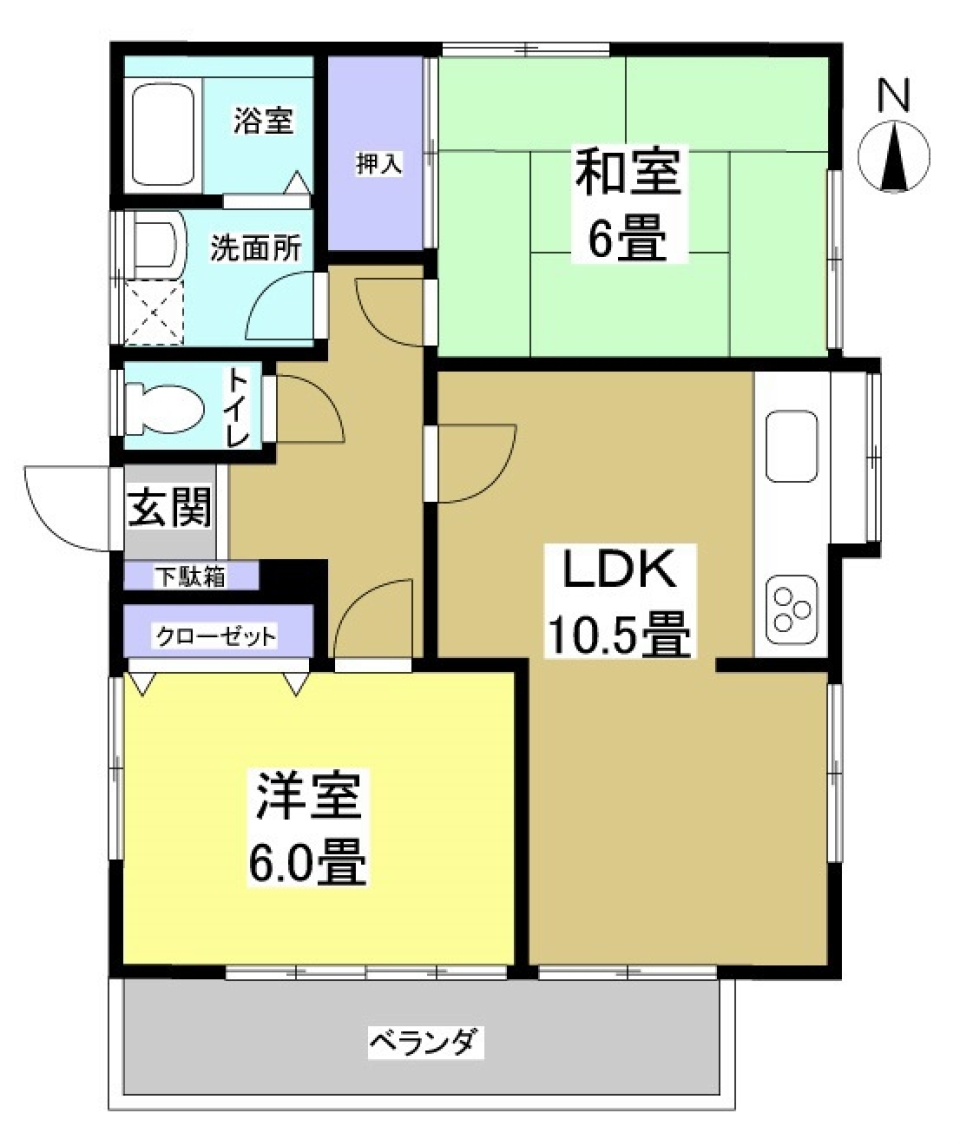 フレッシュ！ライムグリーンキッチンの間取り図