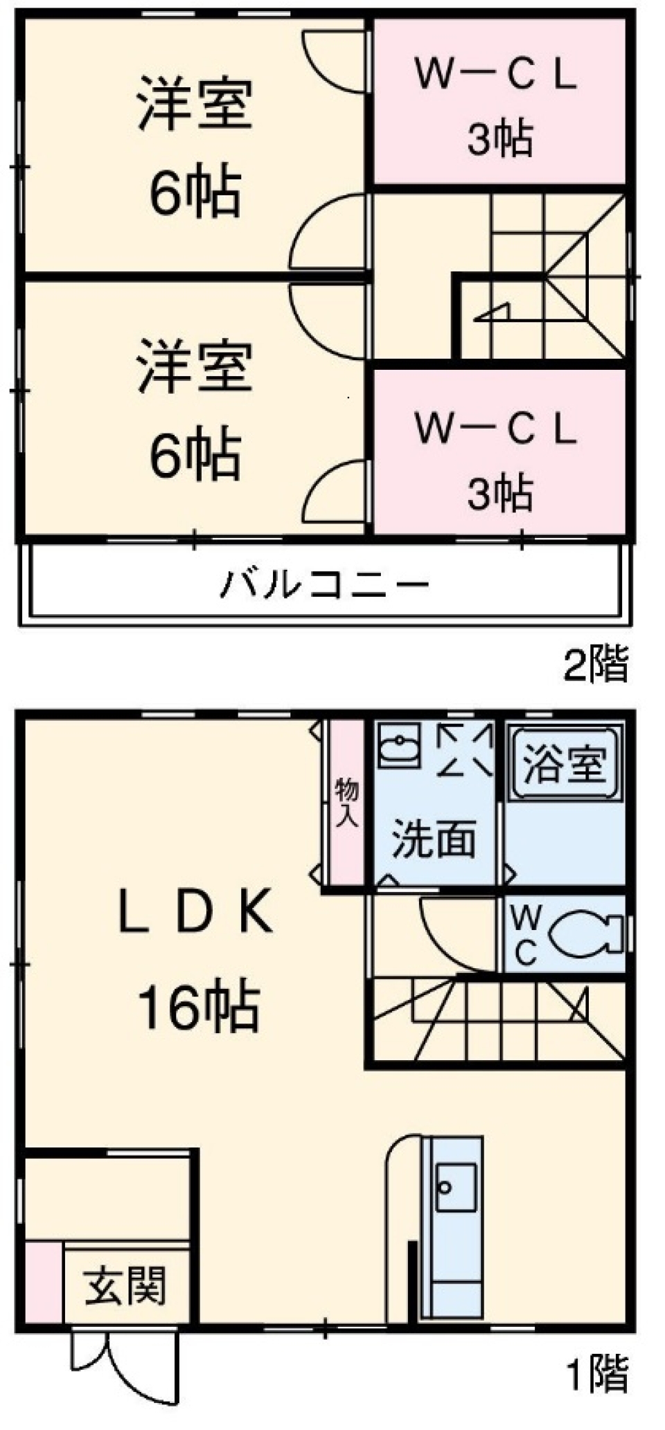 アメリカ海軍住宅のようなの間取り図