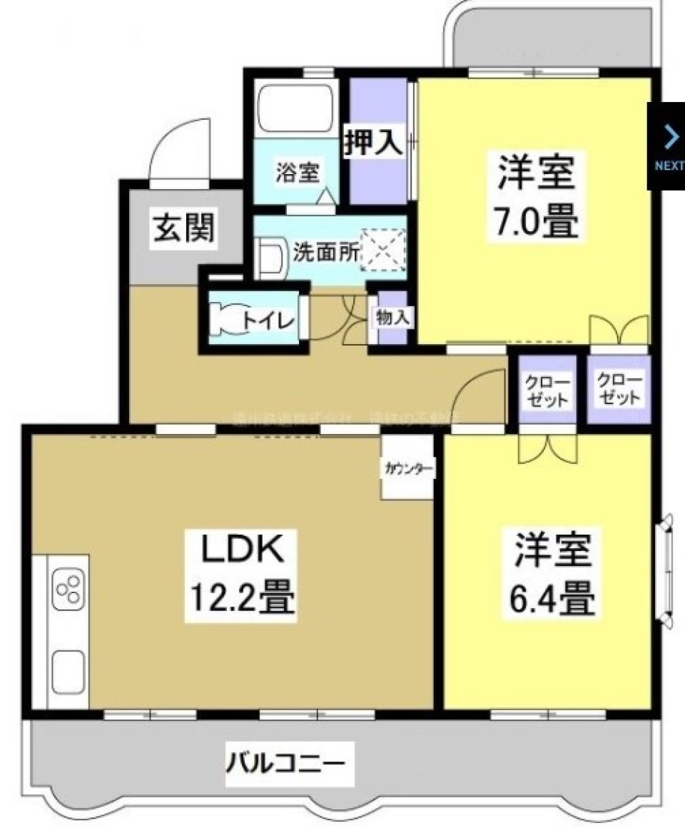 ブルックリンスタイルの間取り図