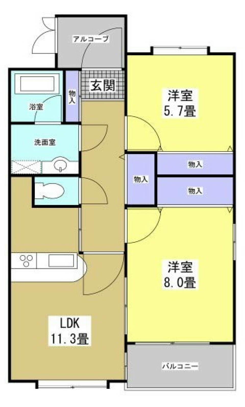 Blue & Sky Blue。の間取り図