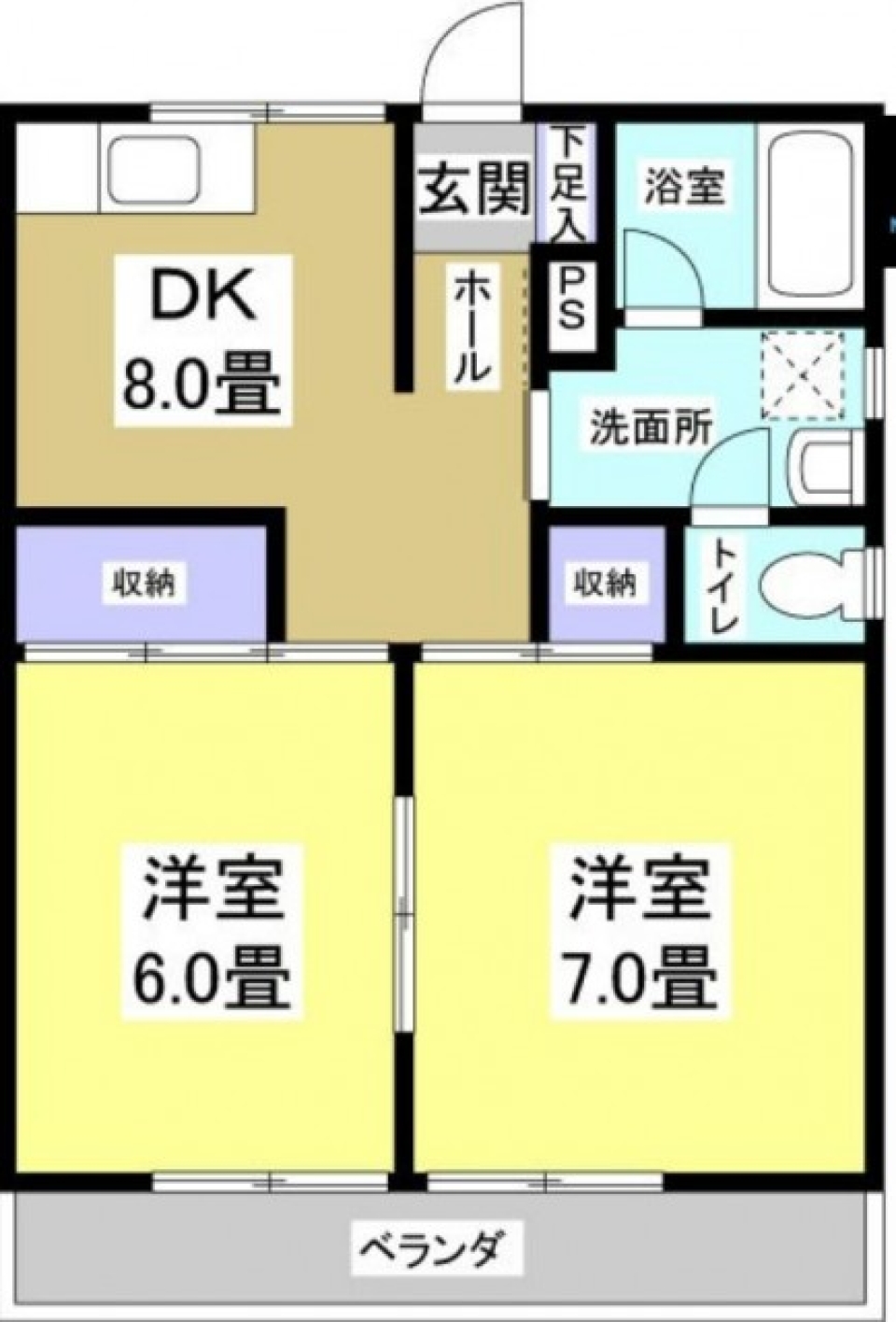 ペットと日当たりのよい部屋で過ごす休日の間取り図