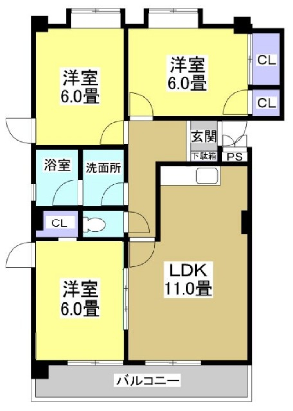 SUNSHINE YELLOW。の間取り図