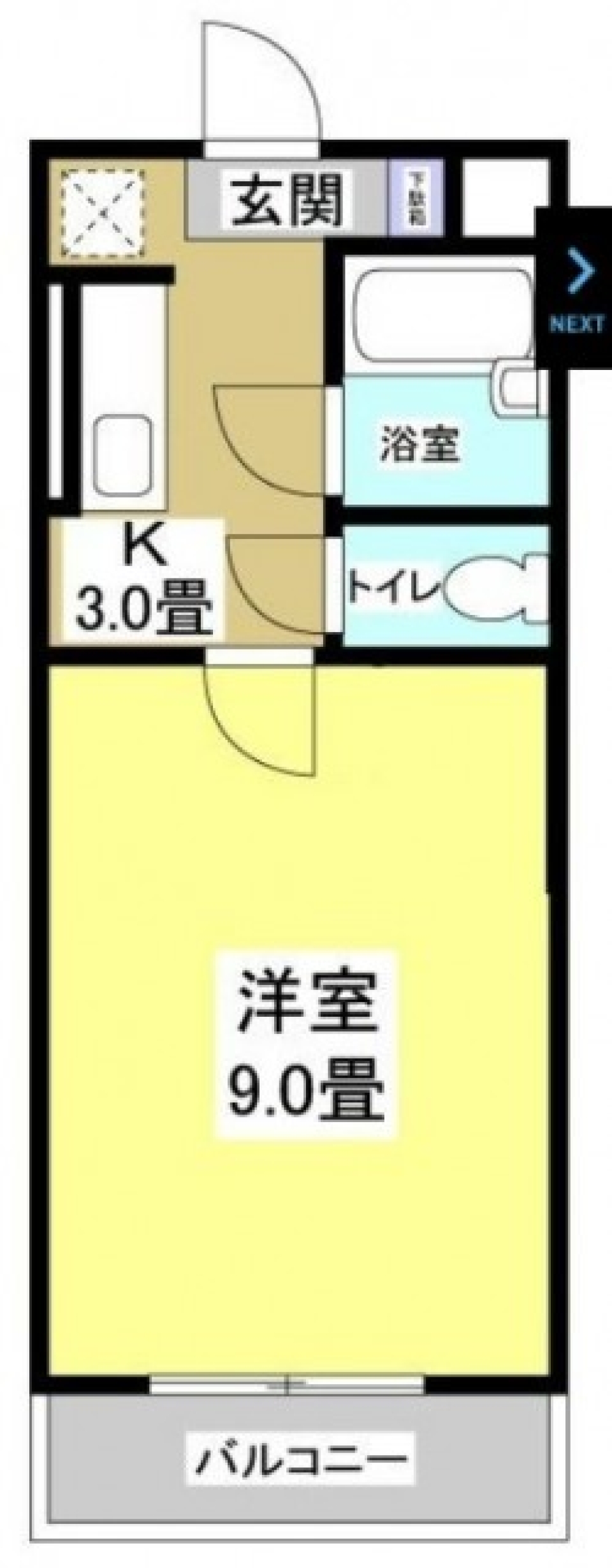 落ち着きのあるひとり暮らしの間取り図