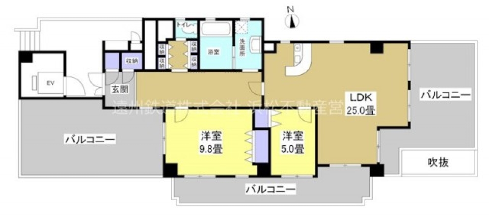 また出た！広～いバルコニーに囲まれた最上階ペントハウス！の間取り図