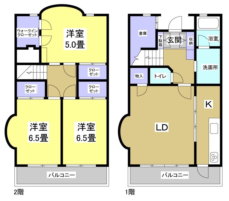 3LDKの広々とした間取りです