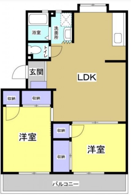 間取りは2LDK。