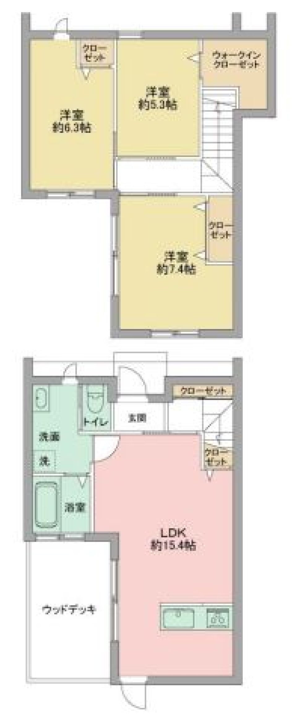 【築浅】ふちどり階段がキュート！の間取り図