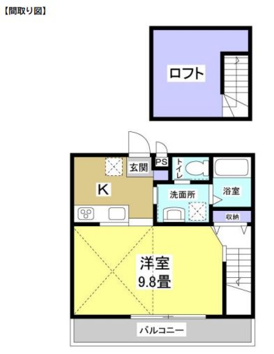 素敵なロフト空間の間取り図