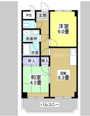 水回りが北側にまとまっていｔ、家事動線GOODな間取り。