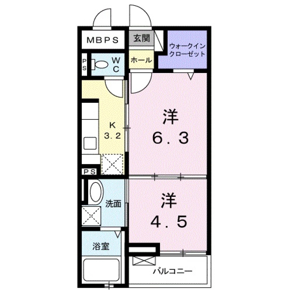 【新築】縦に2部屋、面白間取り。の間取り図