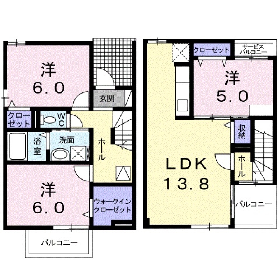 KOZAWATARIスタイリッシュハウスの間取り図