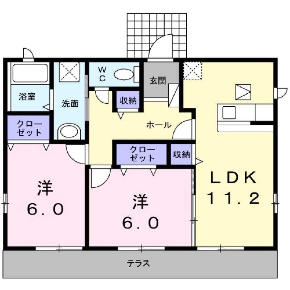 Greenがお似合い「平屋住宅」の間取り図