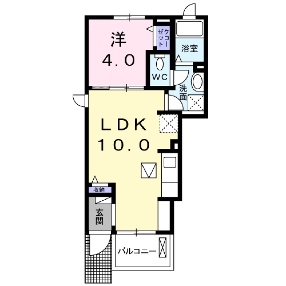 憧れの電車通勤を！1F。の間取り図