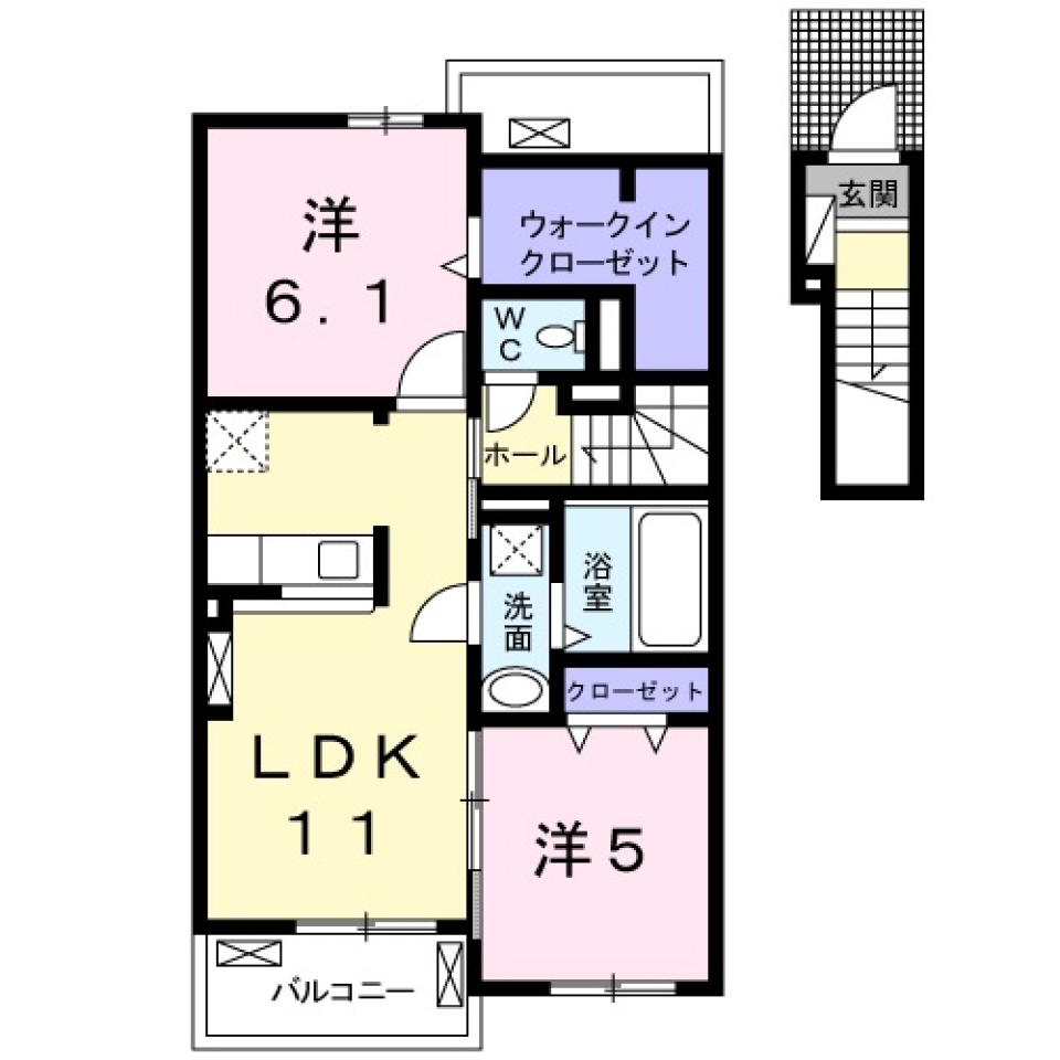 【新築】愛犬と共に新築で！2L。の間取り図