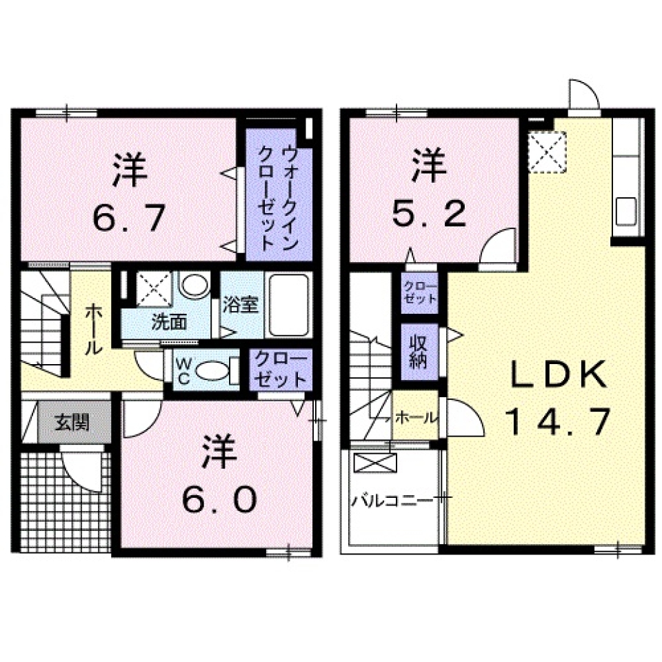 MIKATABARA stylish 3L。の間取り図