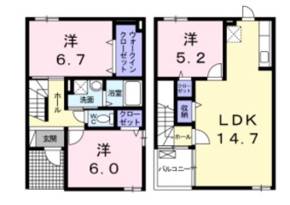 スタリッシュハウスKASAI。の間取り図