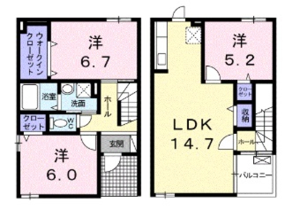 TERAWAKIスタイリッシュハウスの間取り図