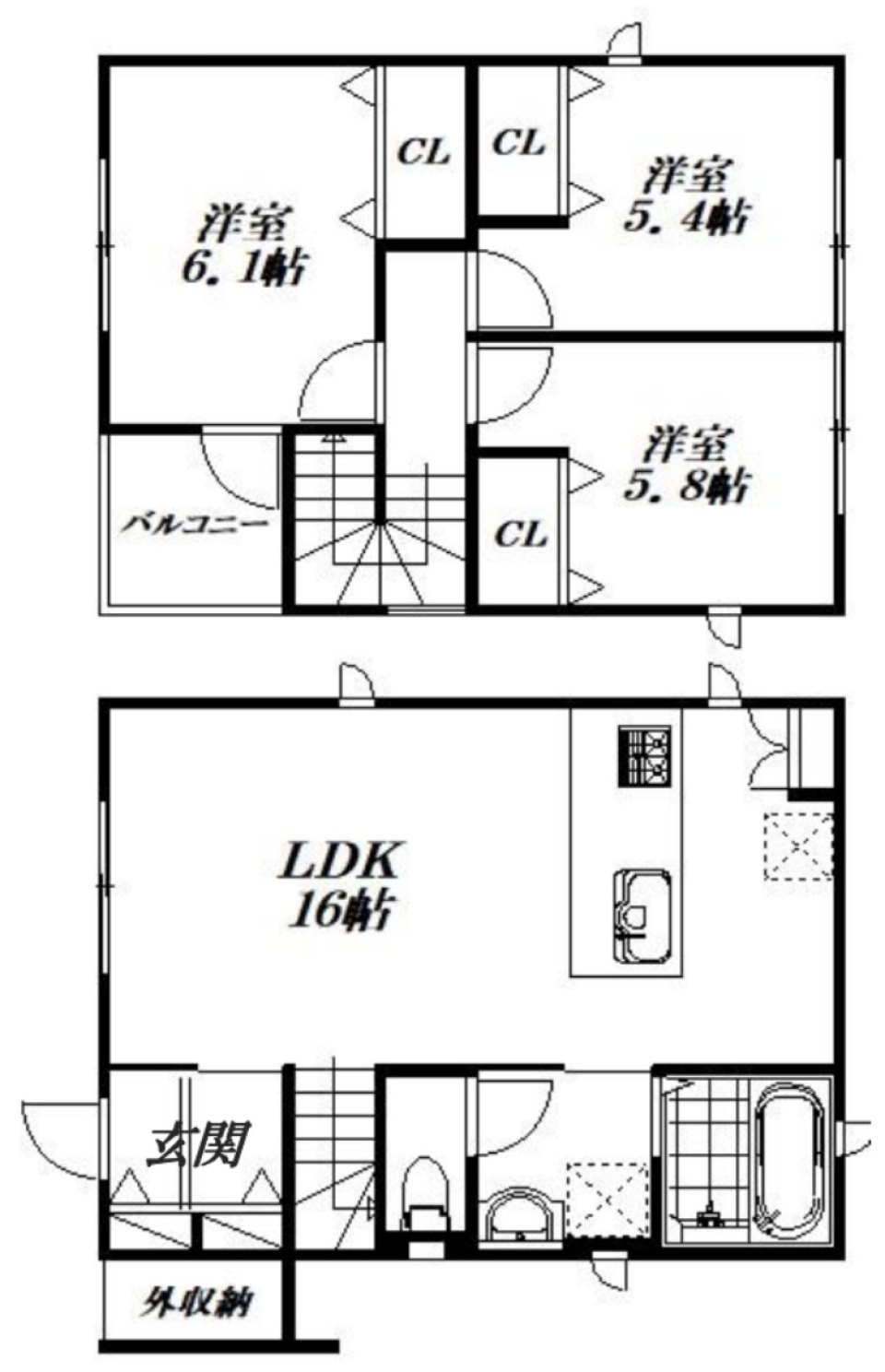 NYブルックリンの街並みが現る［ペット可］の間取り図