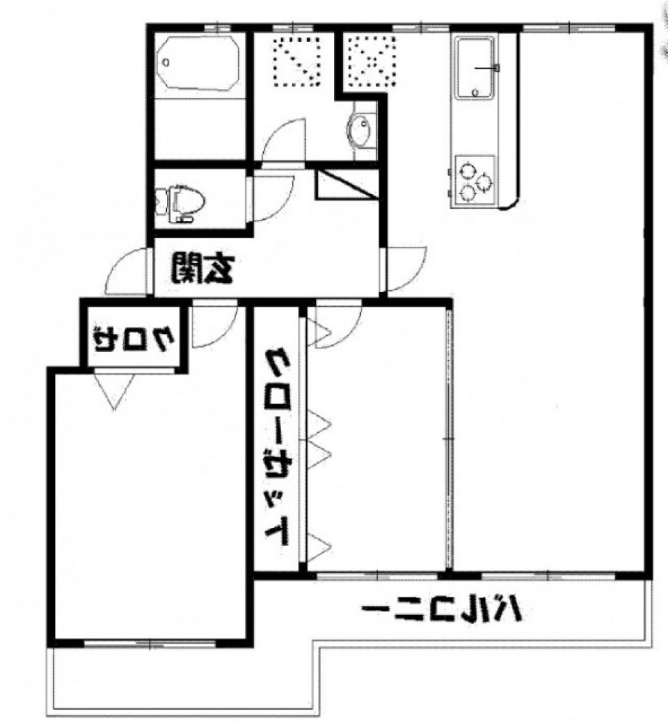 紺碧が似合うお部屋での間取り図