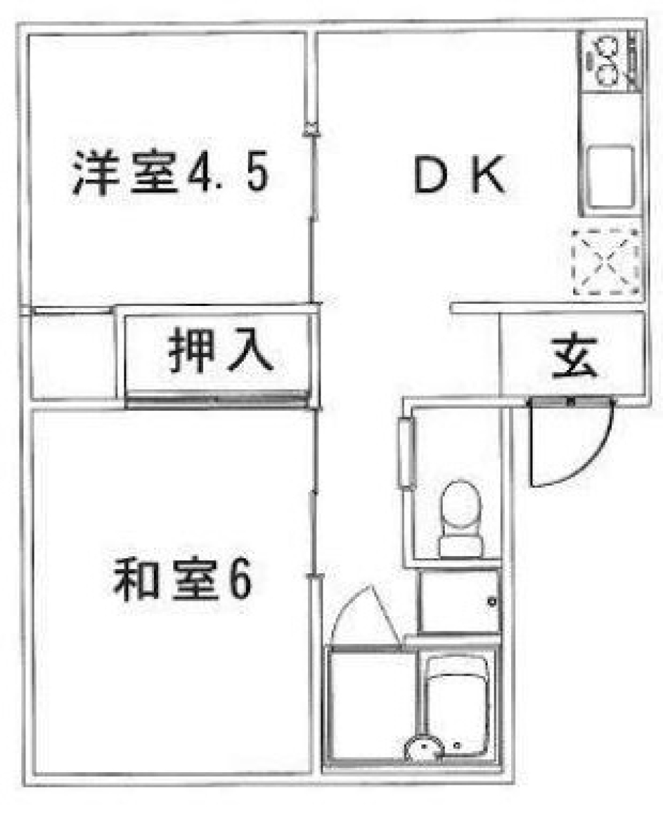 コンパクトな清潔感とグリーンの間取り図