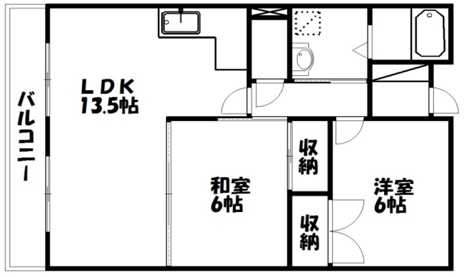 ダブルL（エル）の間取り図