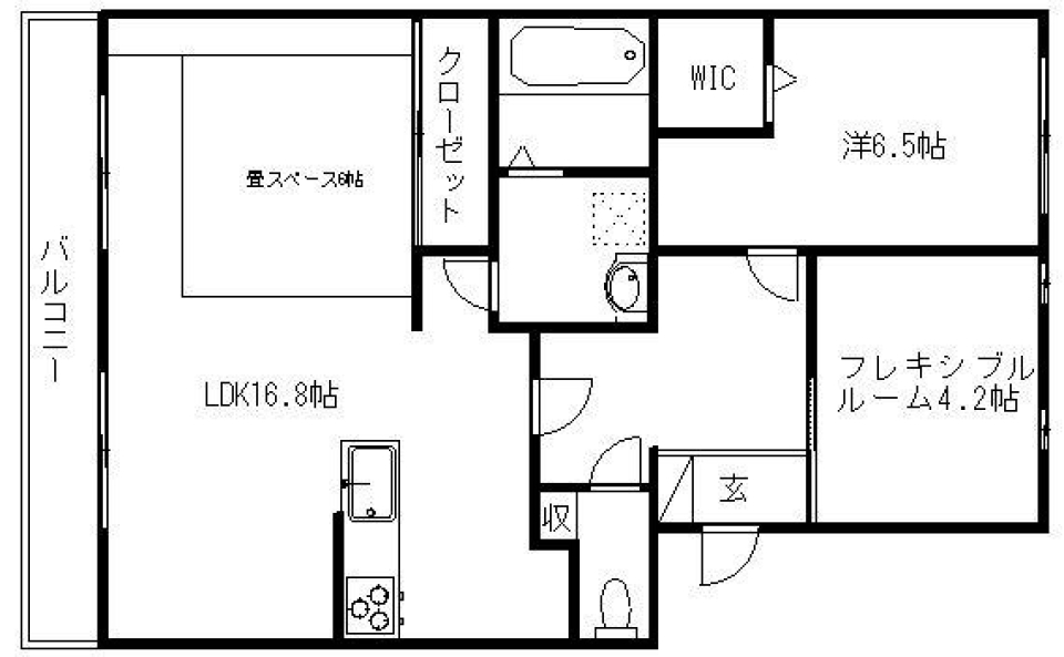 無垢杉フローリングの美と和空間。の間取り図