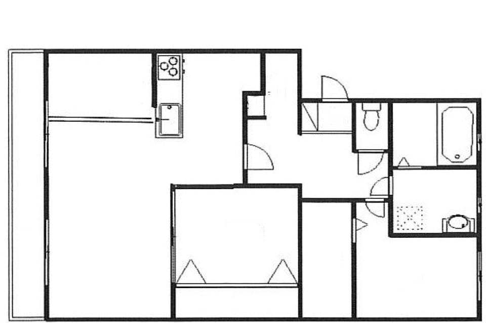 無垢杉フローリングの美と畳小上がり。の間取り図