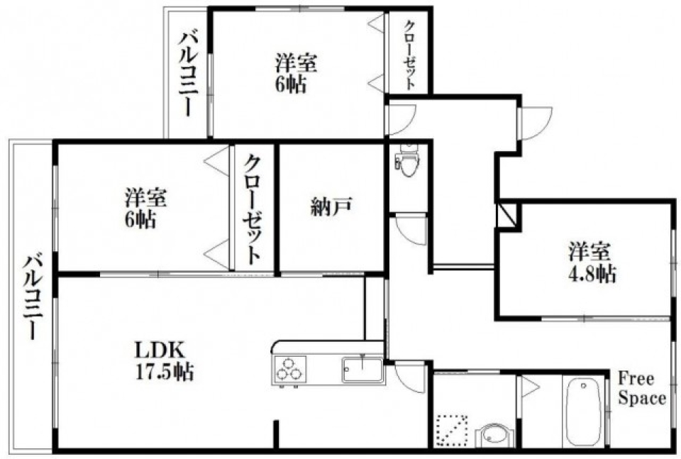 土間は続くよ、部屋までも。の間取り図