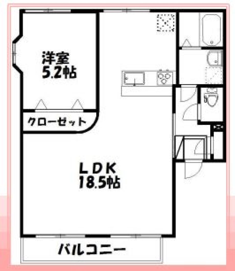 美しい曲線美の間取り図