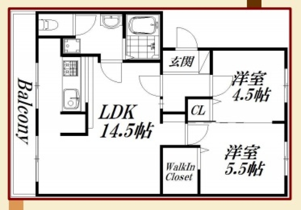 駅チカの自慢の1室の間取り図