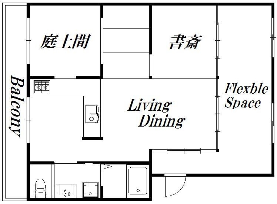 つながる境界~仕切って繋げる境界面~の間取り図