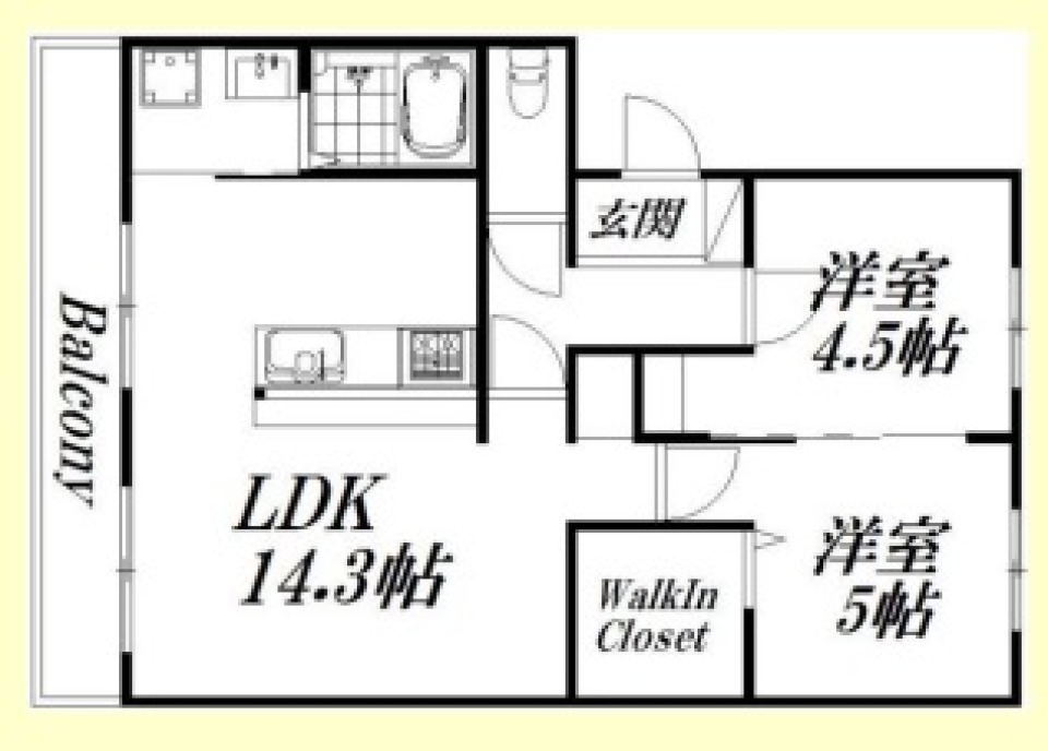 タイル使用シックなカフェ風ルーム。の間取り図