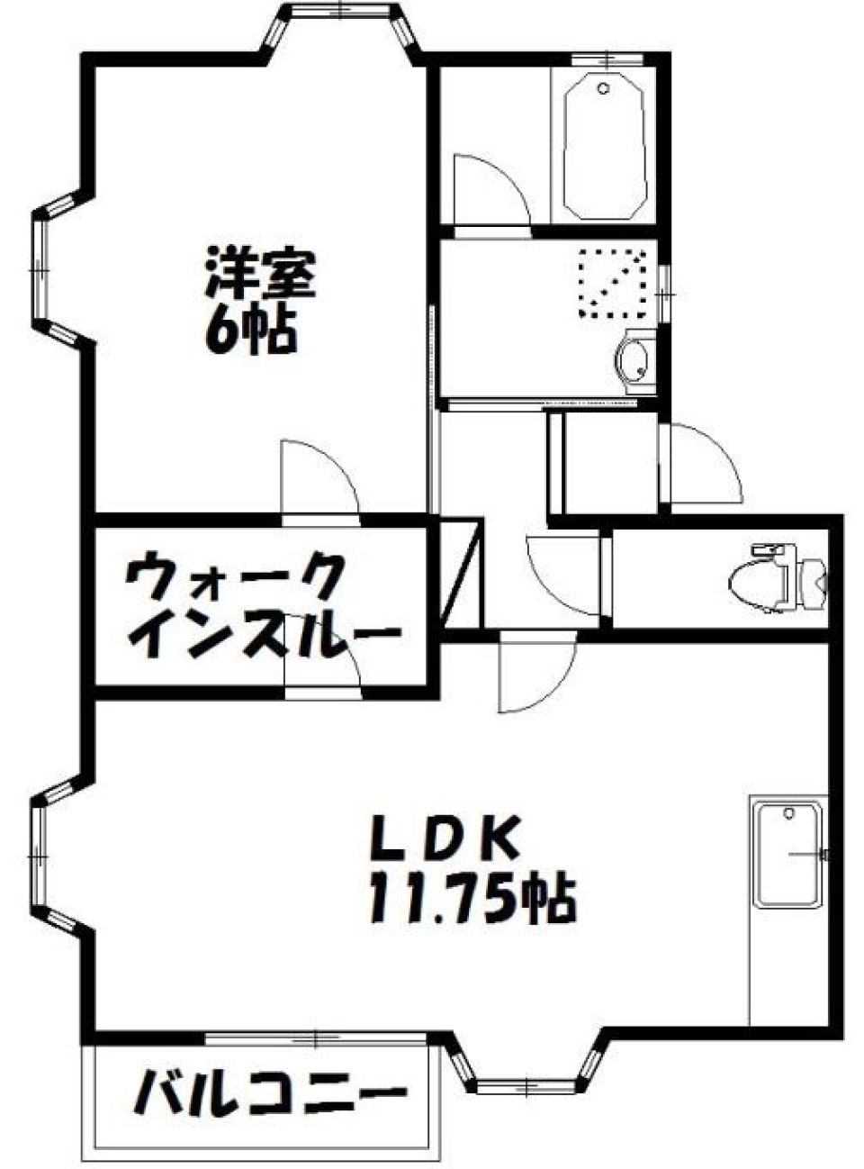 シックな雰囲気を残したリノベーションの間取り図