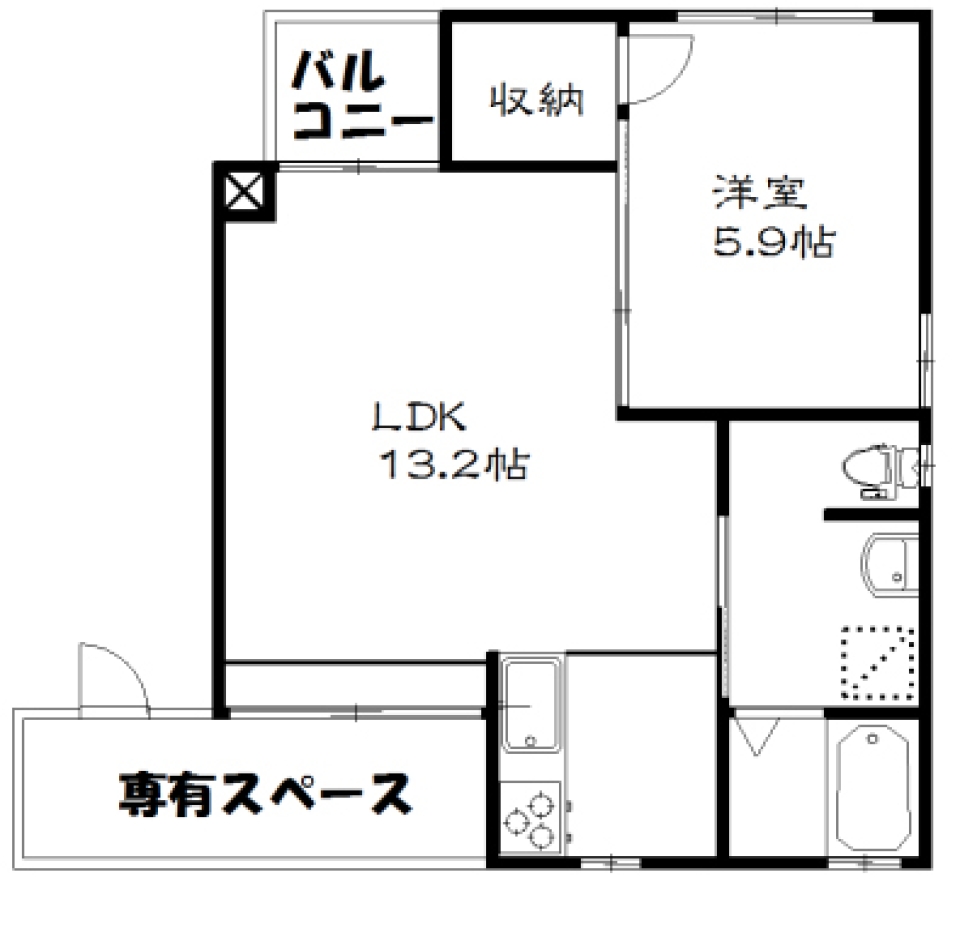 シングルライフを憧れのデザイナーズMで！の間取り図