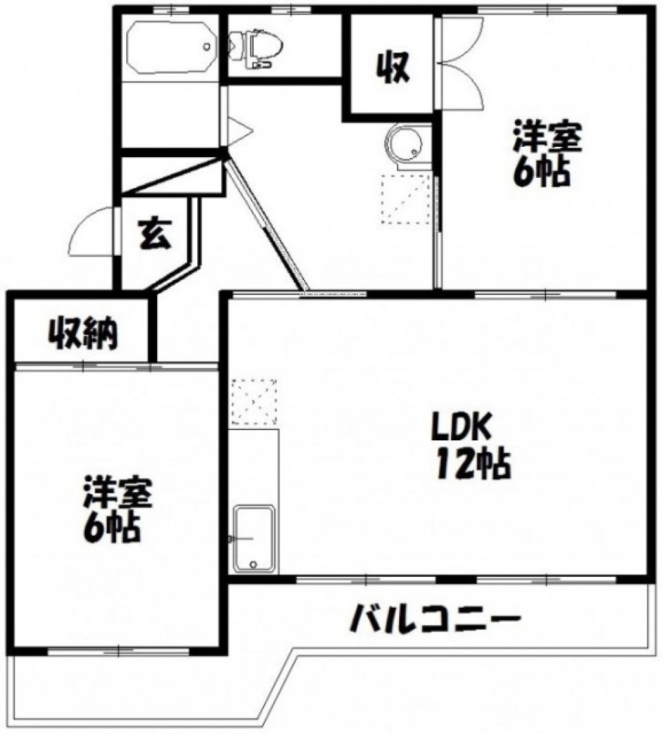 赤いマンションのナチュラルルーム！の間取り図