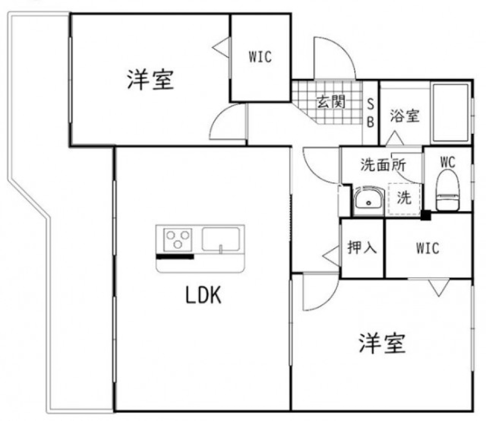 キッチンに集う、リビング。の間取り図