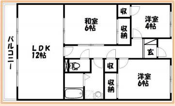 間取り図左右反転したものです。