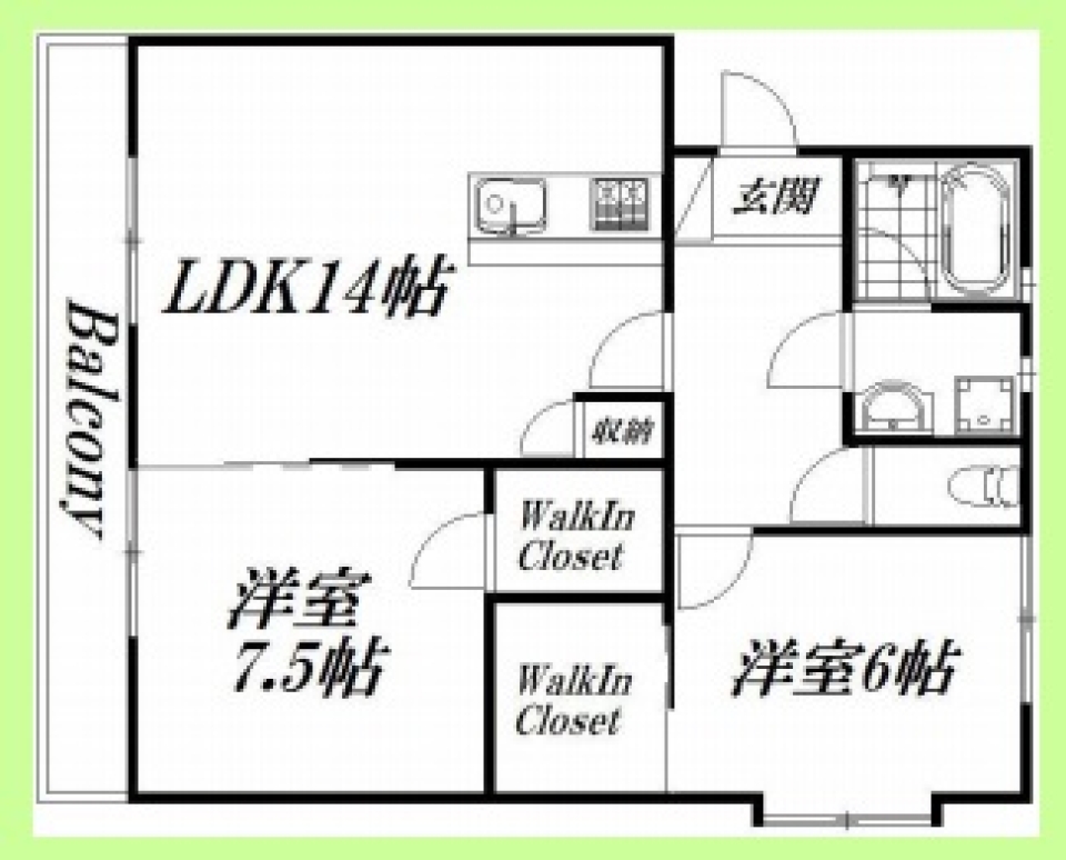 ブルーアーチ架かるミコノス島の間取り図