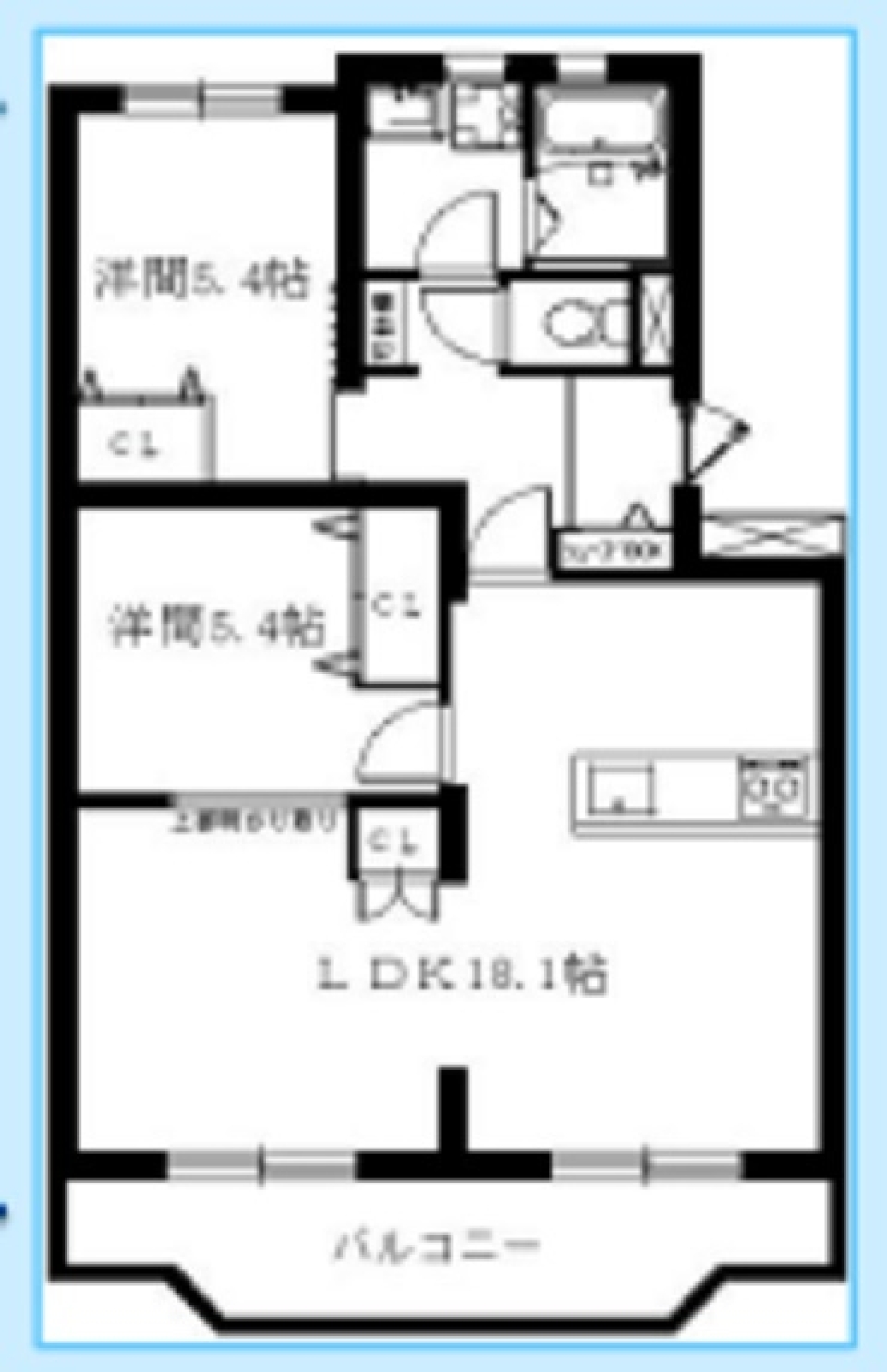 カフェ風リノベーションの間取り図