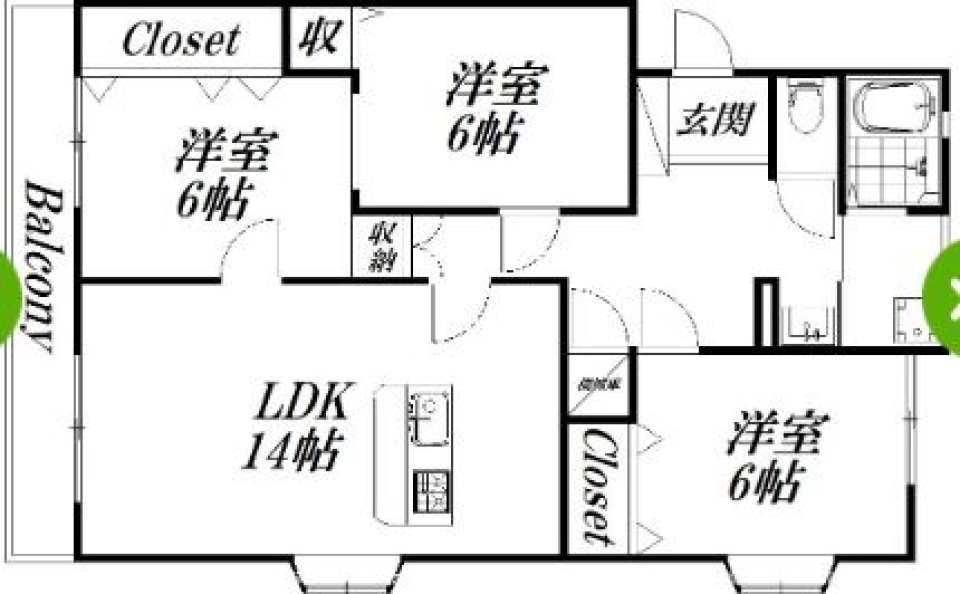 こだわりroomの間取り図