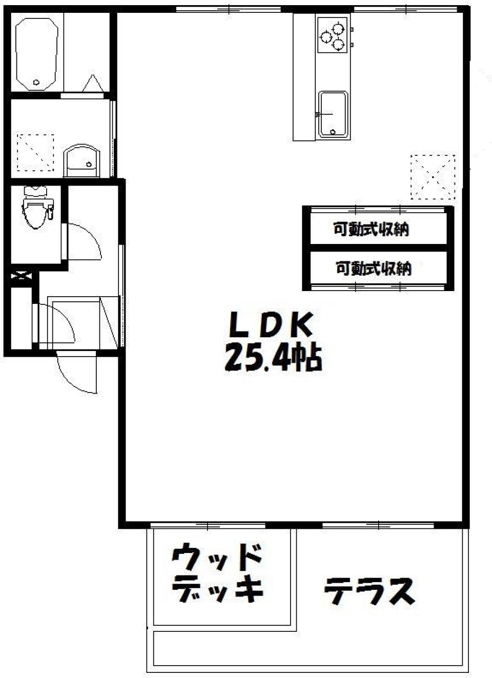 テラスでくつろぐアメリカンビンテージの間取り図