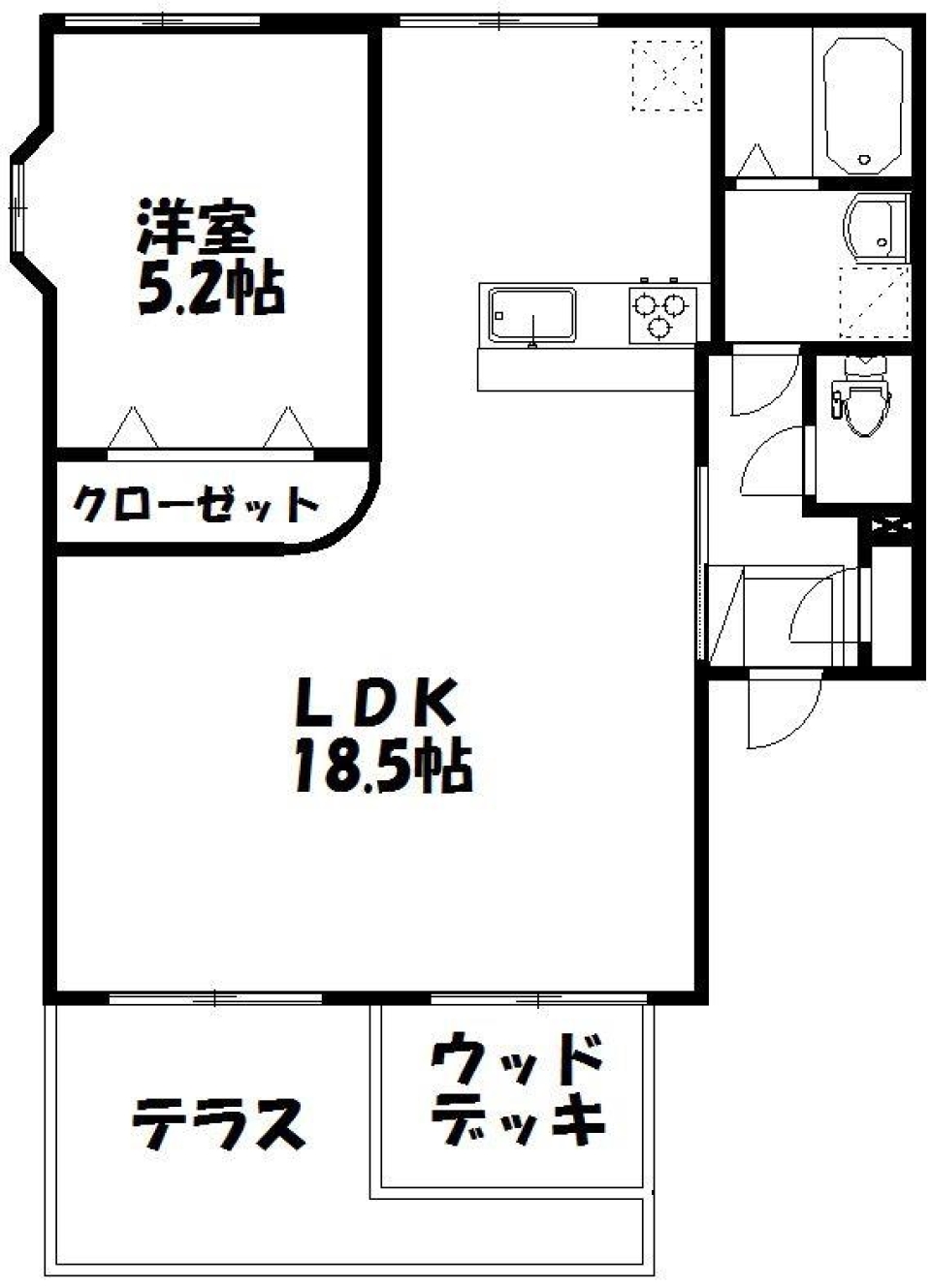 ホワイト＆ブラック　simple styleの間取り図